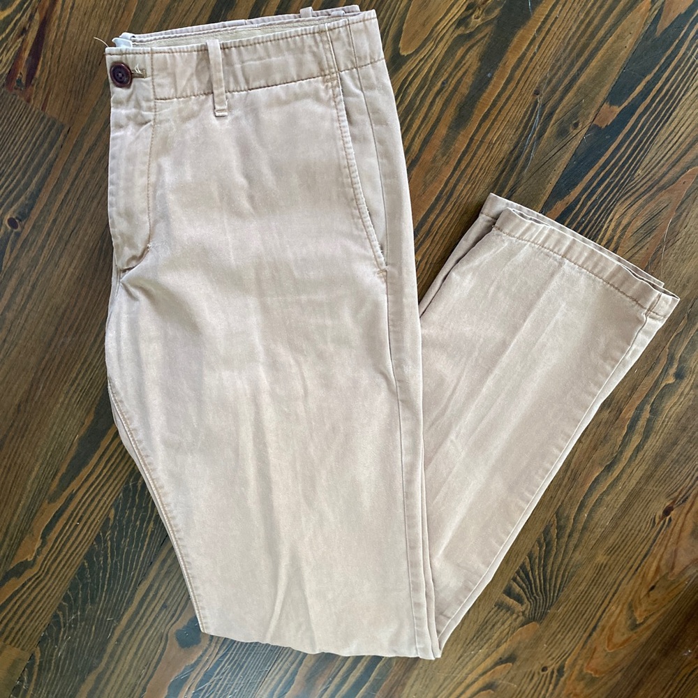 Gap 100% Cotton The Lived-In Straight Cream Camel Khaki Pants - W32 L34